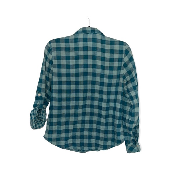 RIDERS BY LEE Blue Check Flannel Button Down Shirt with Chest Pockets S - Picture 4 of 4